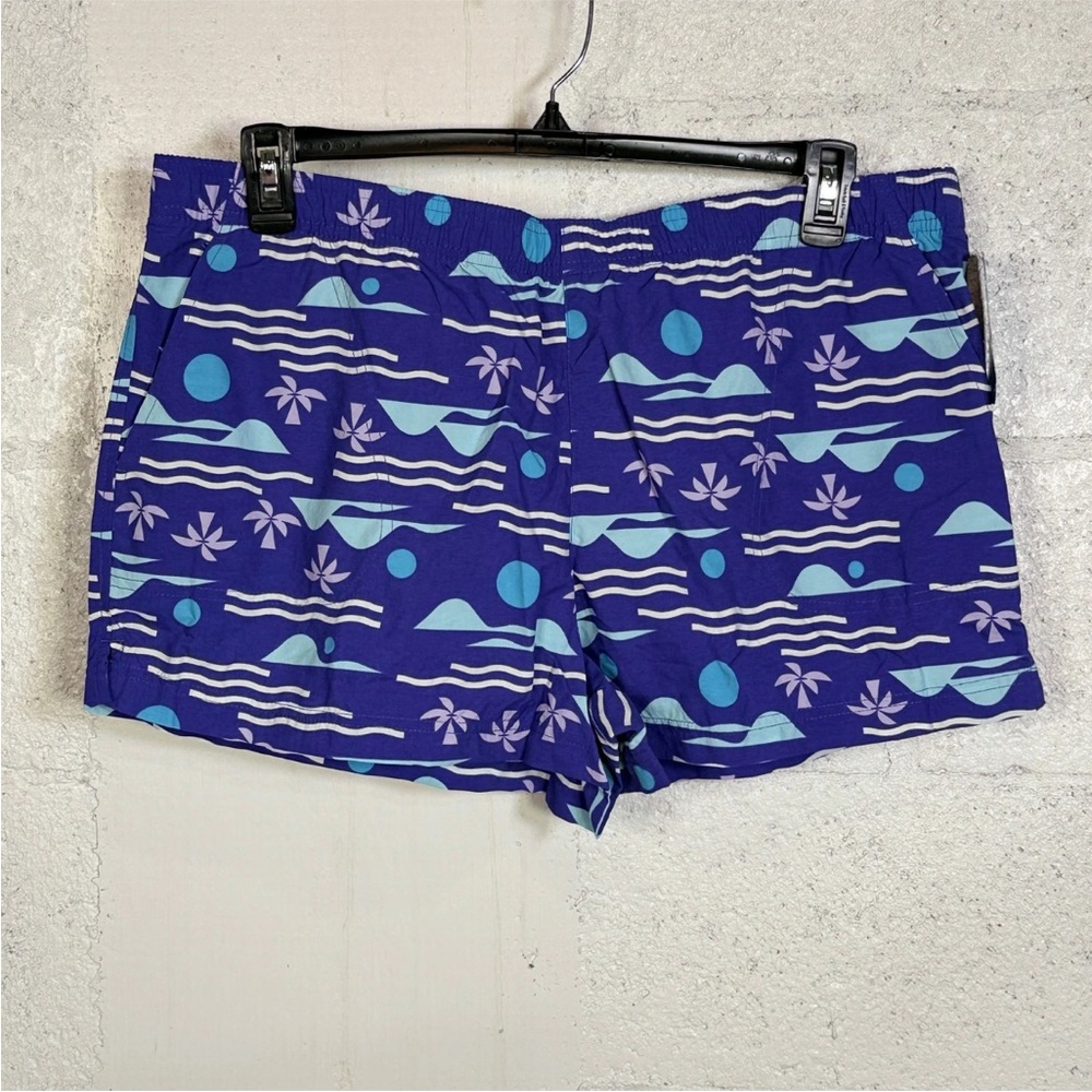 Columbia Blue and White Tropical Print Shorts
